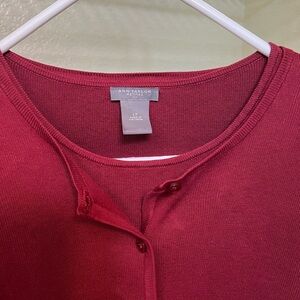 Ann Taylor Red Cozy Knit Cardigan